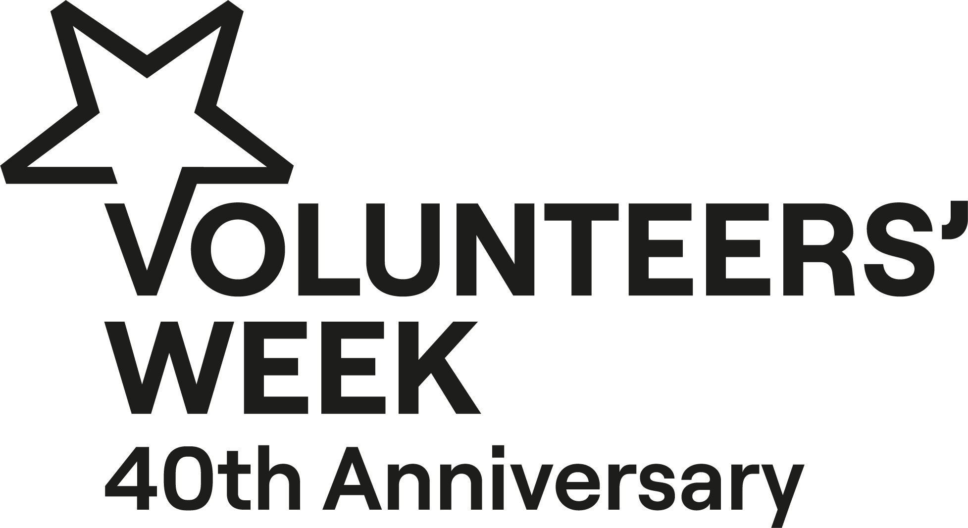 Volunteers' Week 40th Anniversary logo including a star