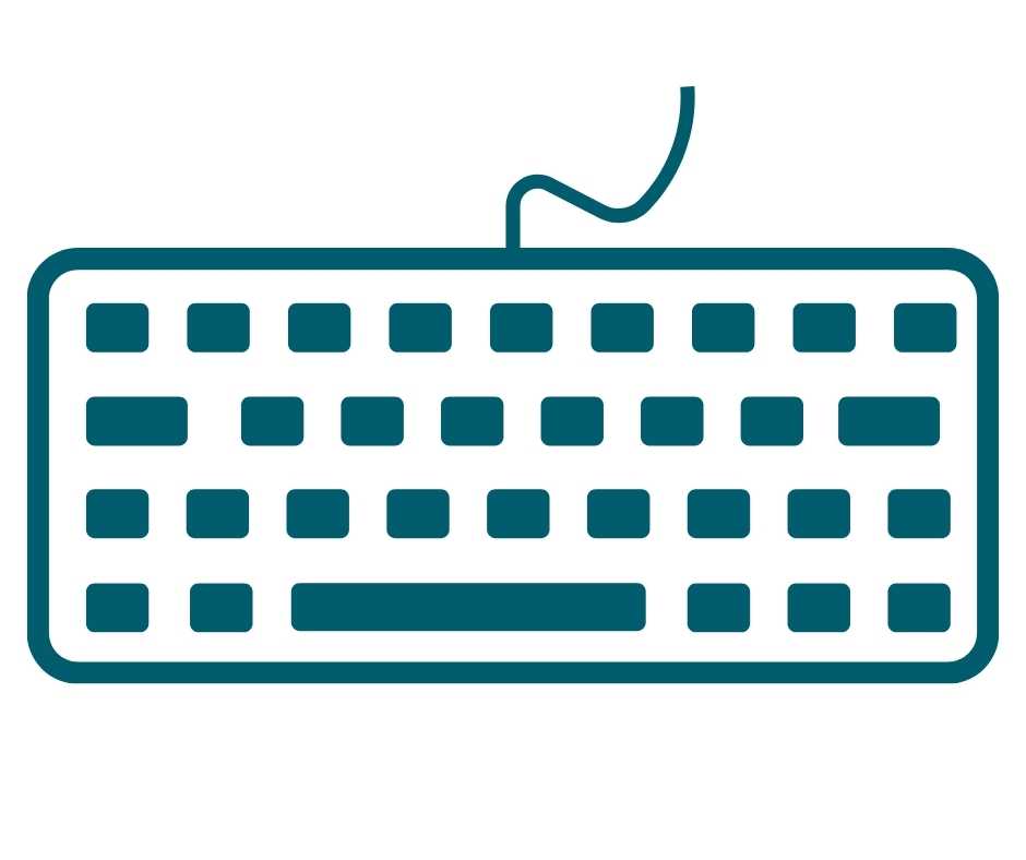 Icon of a keyboard in AbilityNet green