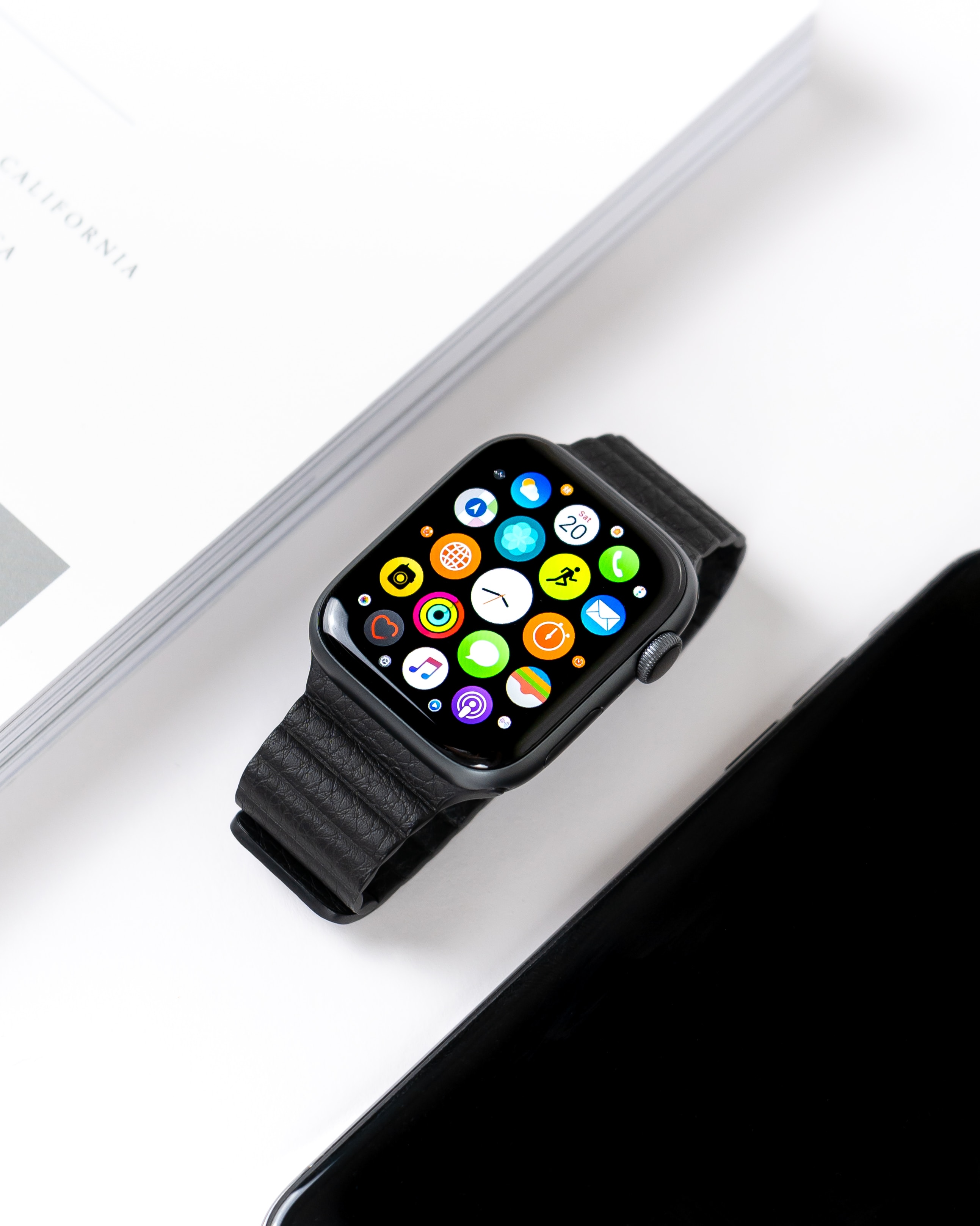 Photo of an Apple Watch with black strap