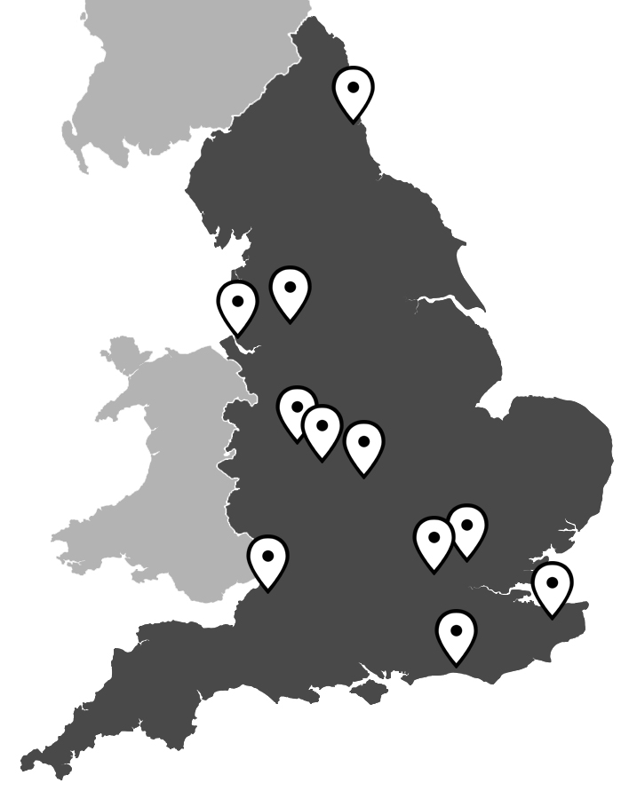 A map indicating where our DSA Centres are across the UK