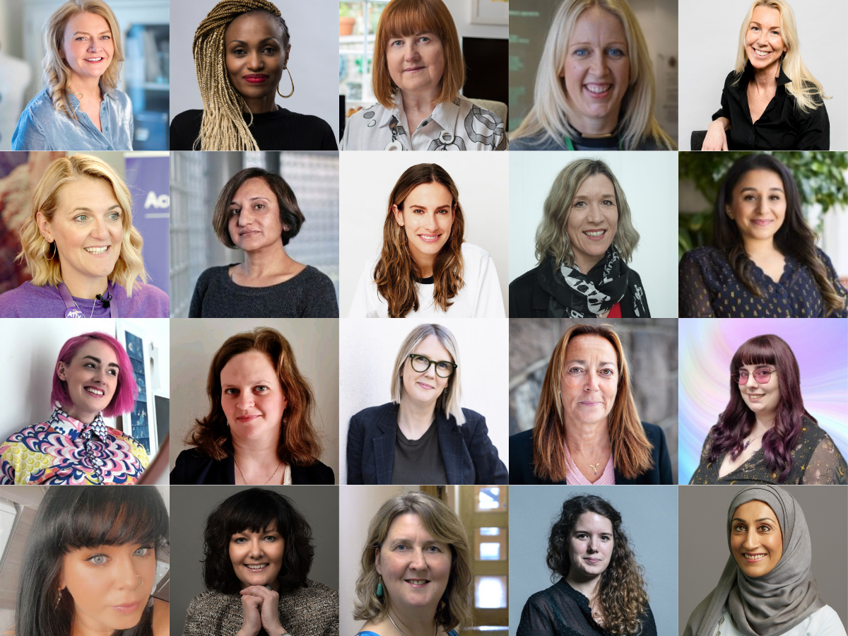 A collage of 20 influential women in the accessibility and inclusion realm. 
