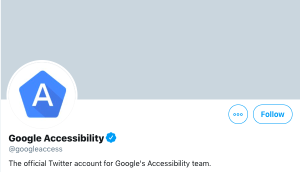 Screenshot from Google's accessibility account