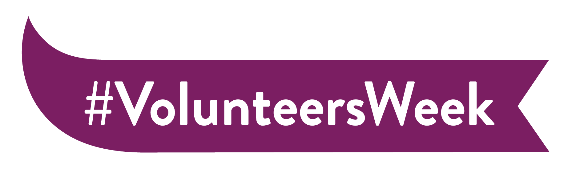 A graphic of a strap line banner with the text '#VolunteersWeek'
