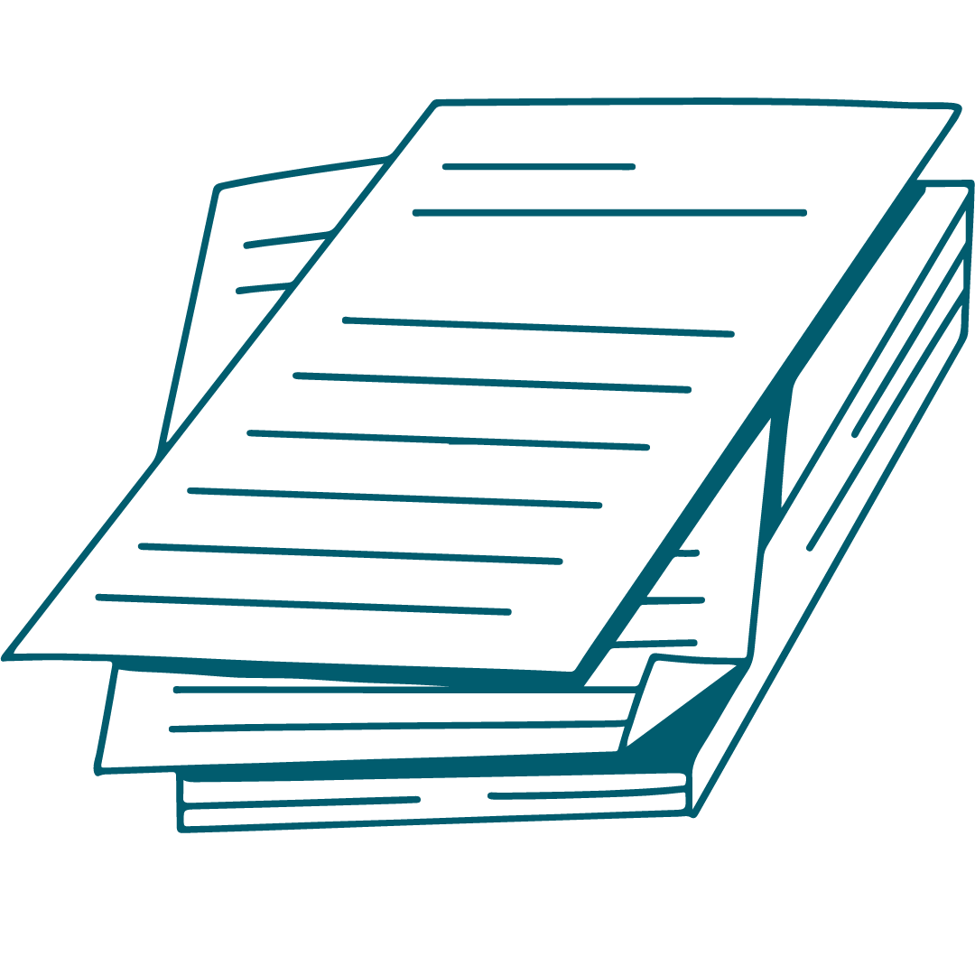 Graphic of a pile of lined paper 