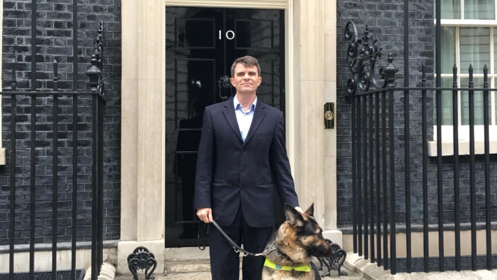 Robin Christopherson outside Number 10 after another digital discussion