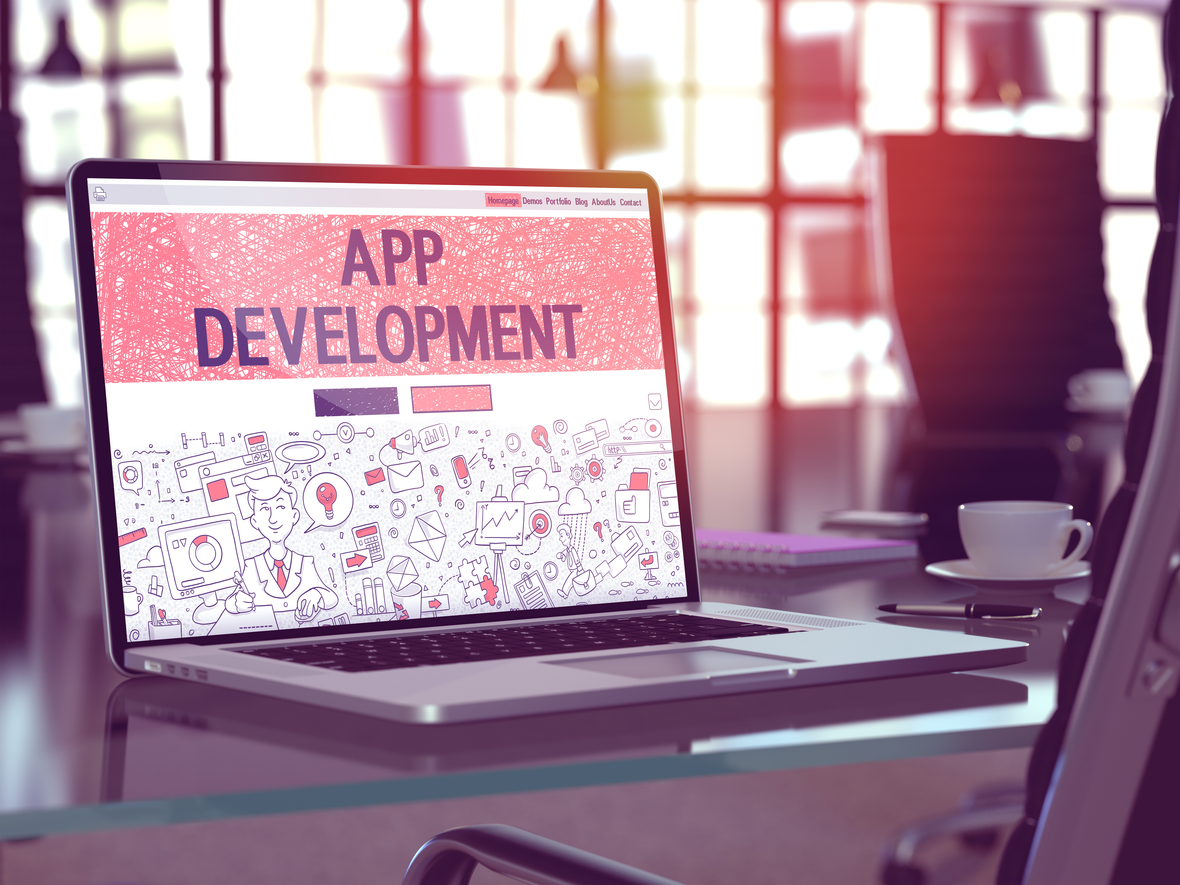 illustration of web app development