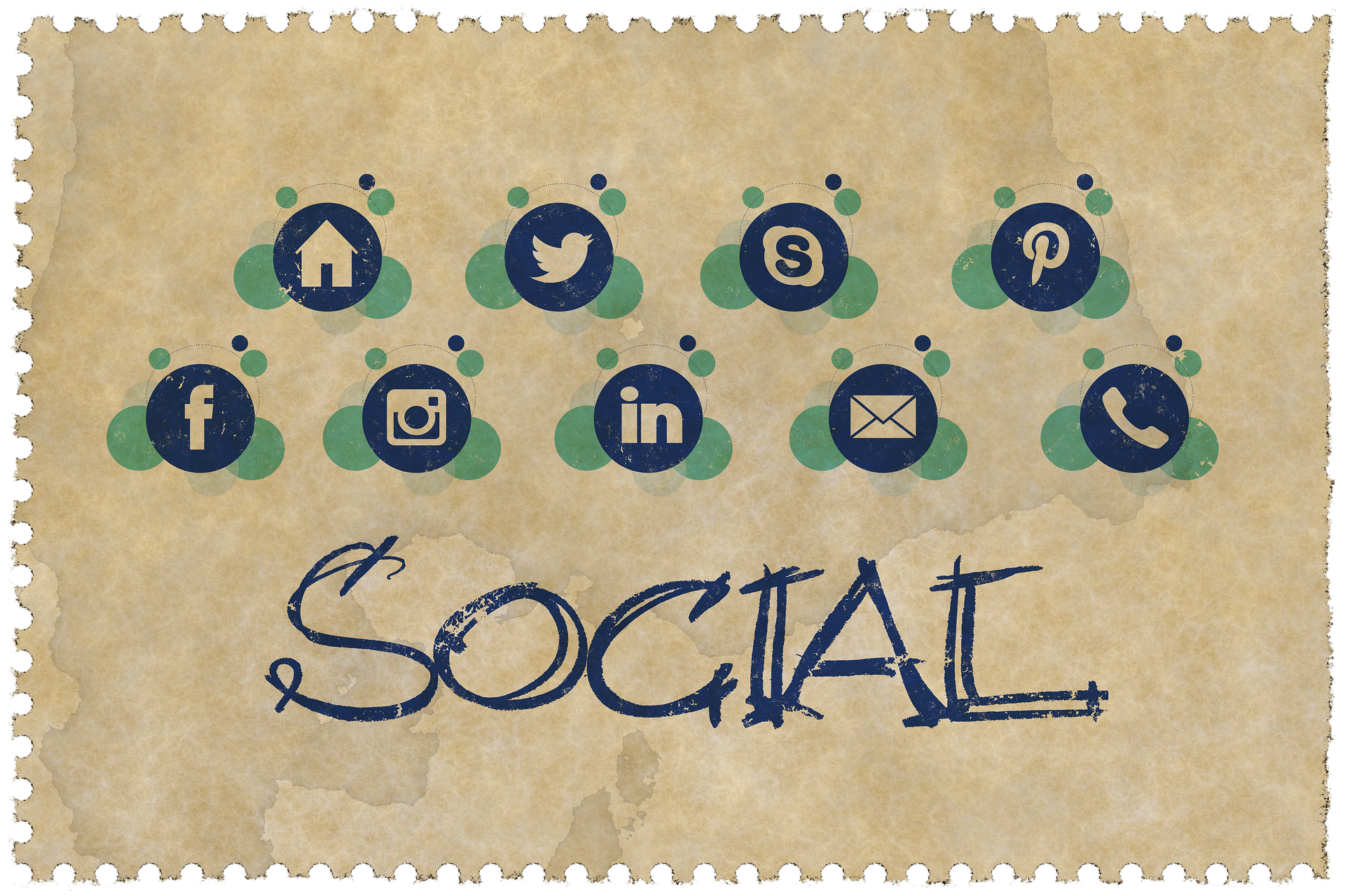 Image has the word social and a variety of social media logos displayed